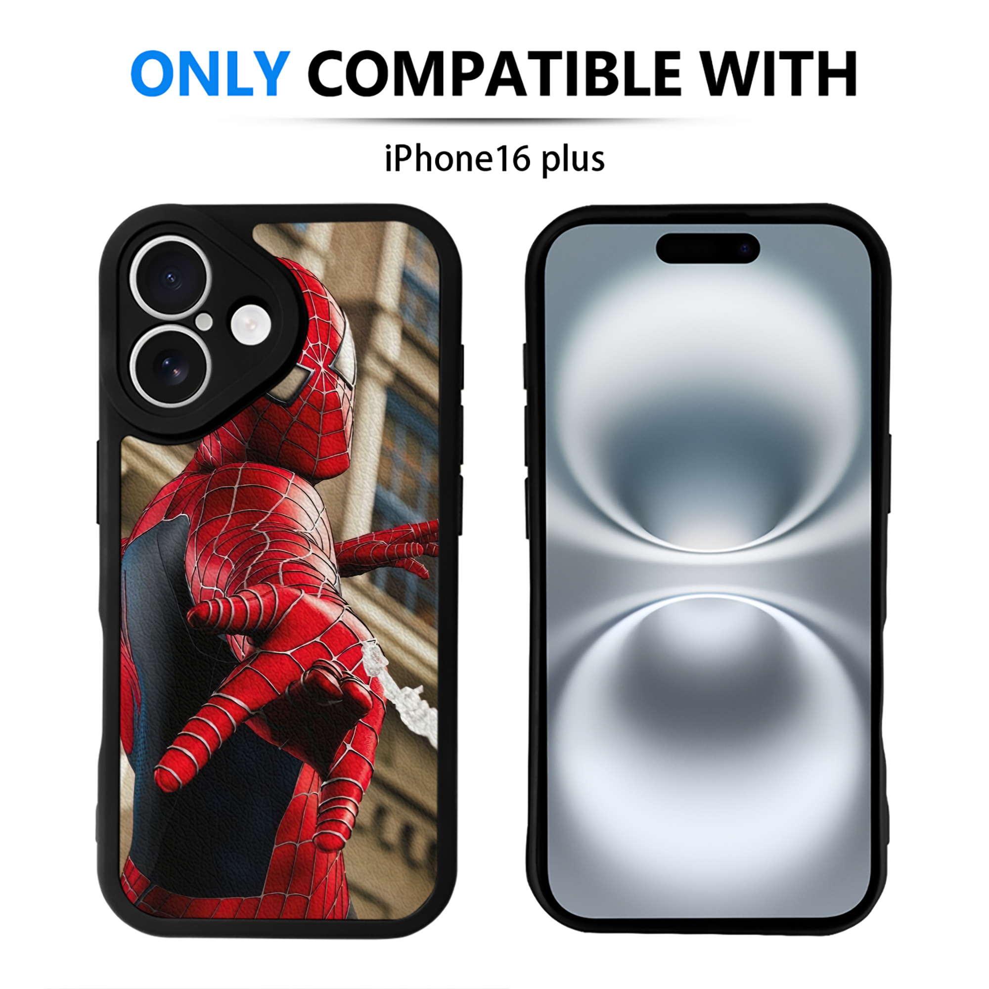 Spider Man スパイダーマン 【iPhone 16シリーズ対応】シリコンスマホケース（レザー調） 材質：シリコン